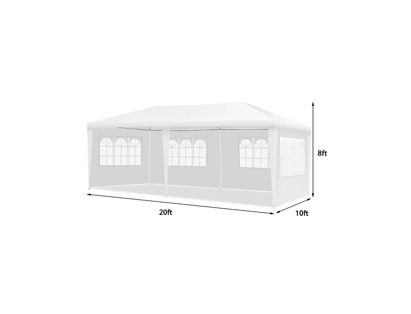 Clihome 10 x 20 Feet Outdoor Party Wedding Canopy Tent with Removable Walls and Carry Bag