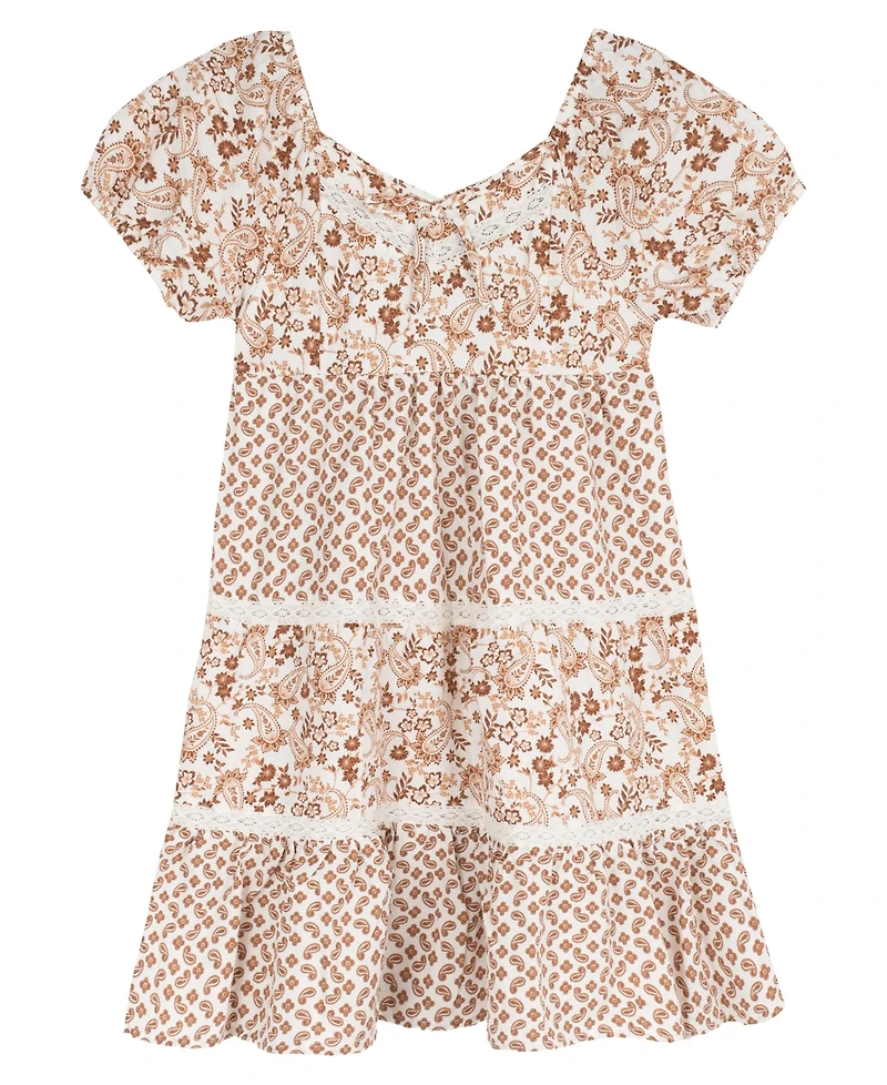 Rare Editions Girls' 7-16 Short-Sleeve 3-Tier Skirt Dress