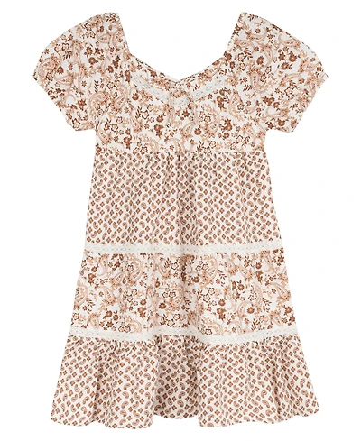 Rare Editions Girls' 7-16 Short-Sleeve 3-Tier Skirt Dress