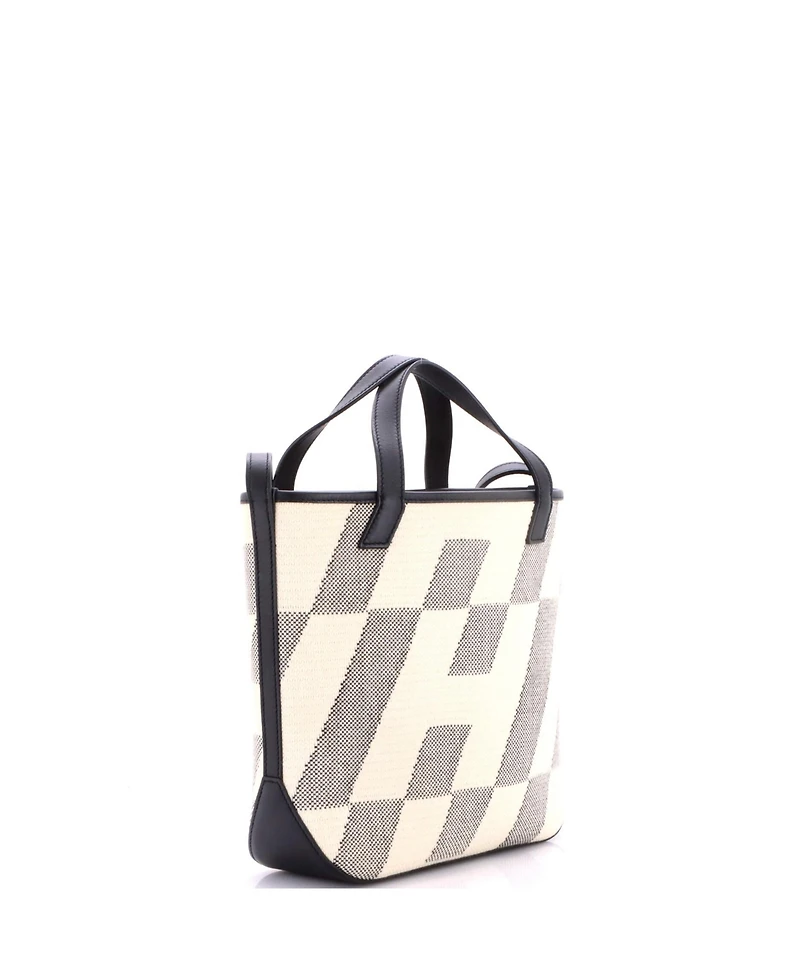 Pre-Owned Hermes Cabas H en Biais Tote Canvas with Leather