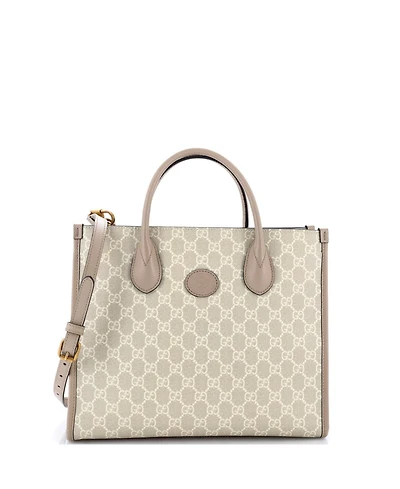 Pre-Owned Gucci Small Interlocking G Tote Gg Coated Canvas and Leather