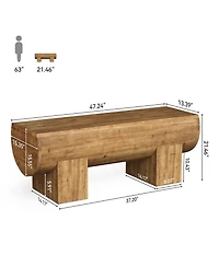 Slickblue Solid Wood Entryway Bench for Shoes or Hallway