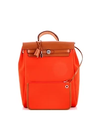 Pre-Owned Hermes Herbag A Dos Zip Backpack Toile and Leather
