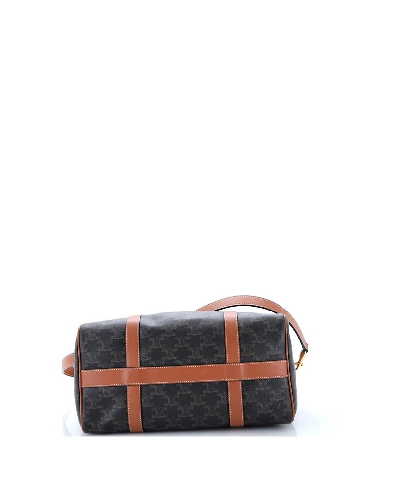 Pre-Owned Celine Medium Boston Bag Triomphe Coated Canvas