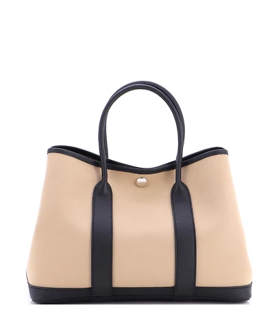 Pre-Owned HERMES 30 Garden Party Tote Toile and Leather