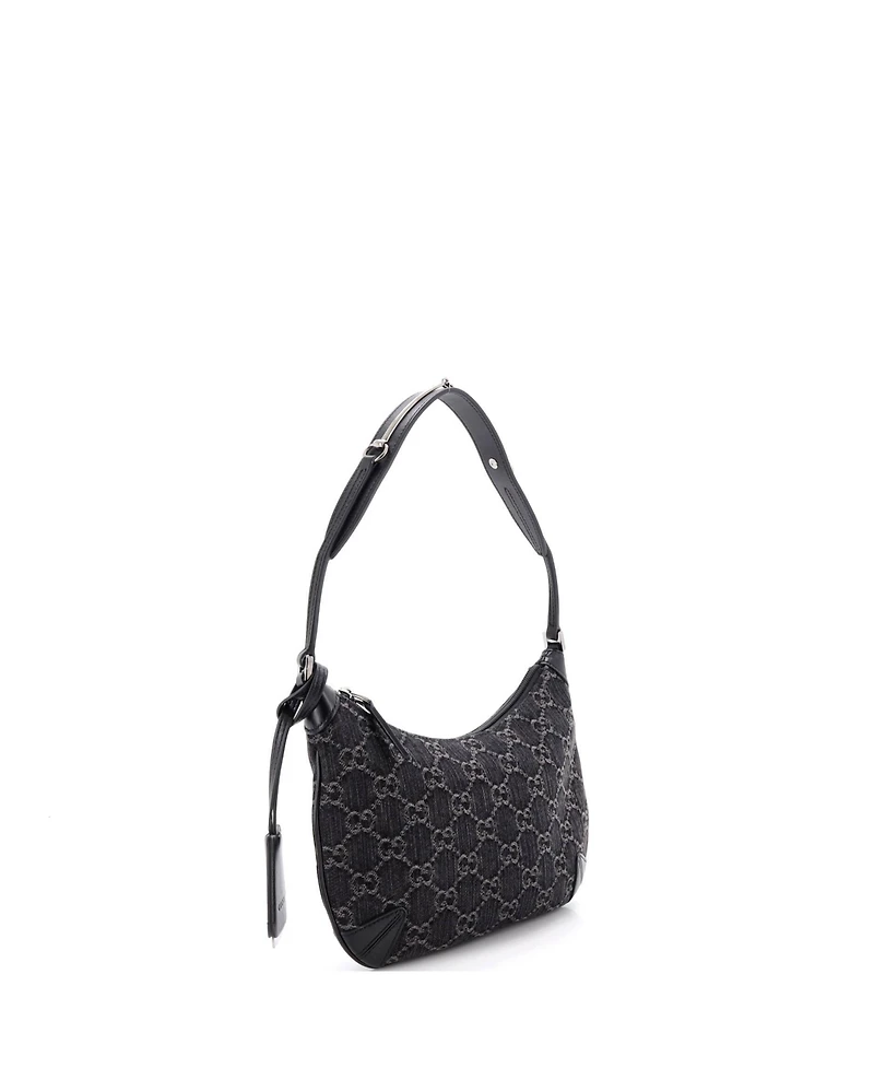 Pre-Owned Gucci Small Horsebit Slim Shoulder Bag Gg Denim with Leather