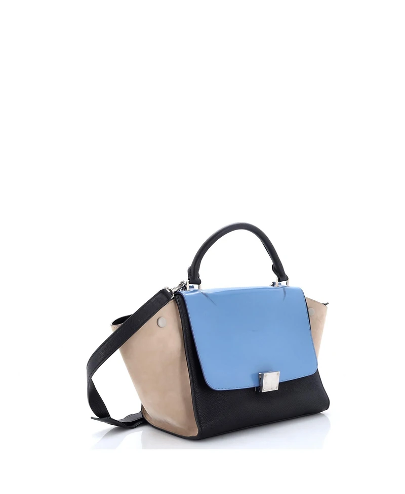 Pre-Owned Celine Small Tricolor Trapeze Bag Leather
