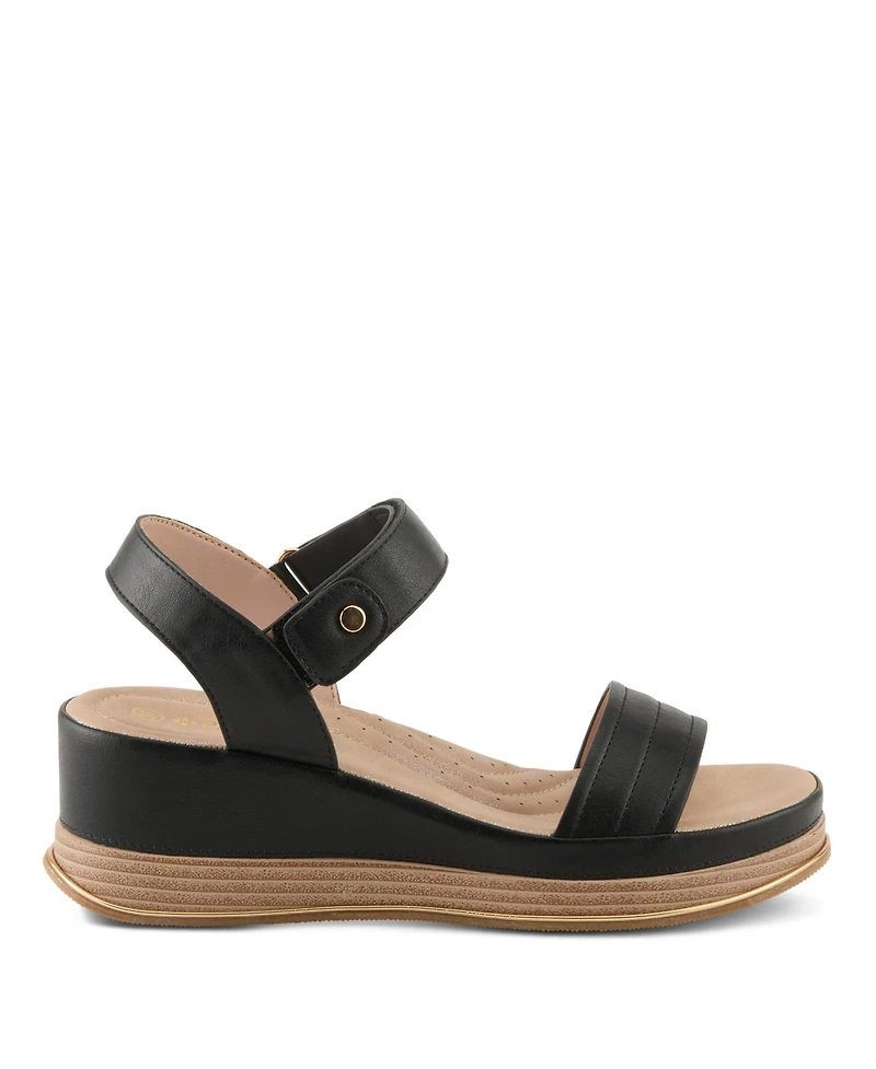 Patrizia Sahil Platform Wedge Sandal with Hook-Loop Closure
