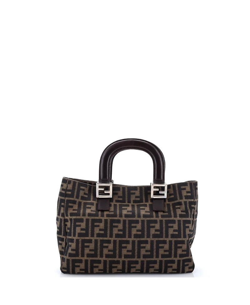 Pre-Owned Fendi Small Vintage Ff Handle Tote Zucca Canvas