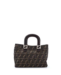 Pre-Owned Fendi Small Vintage Ff Handle Tote Zucca Canvas