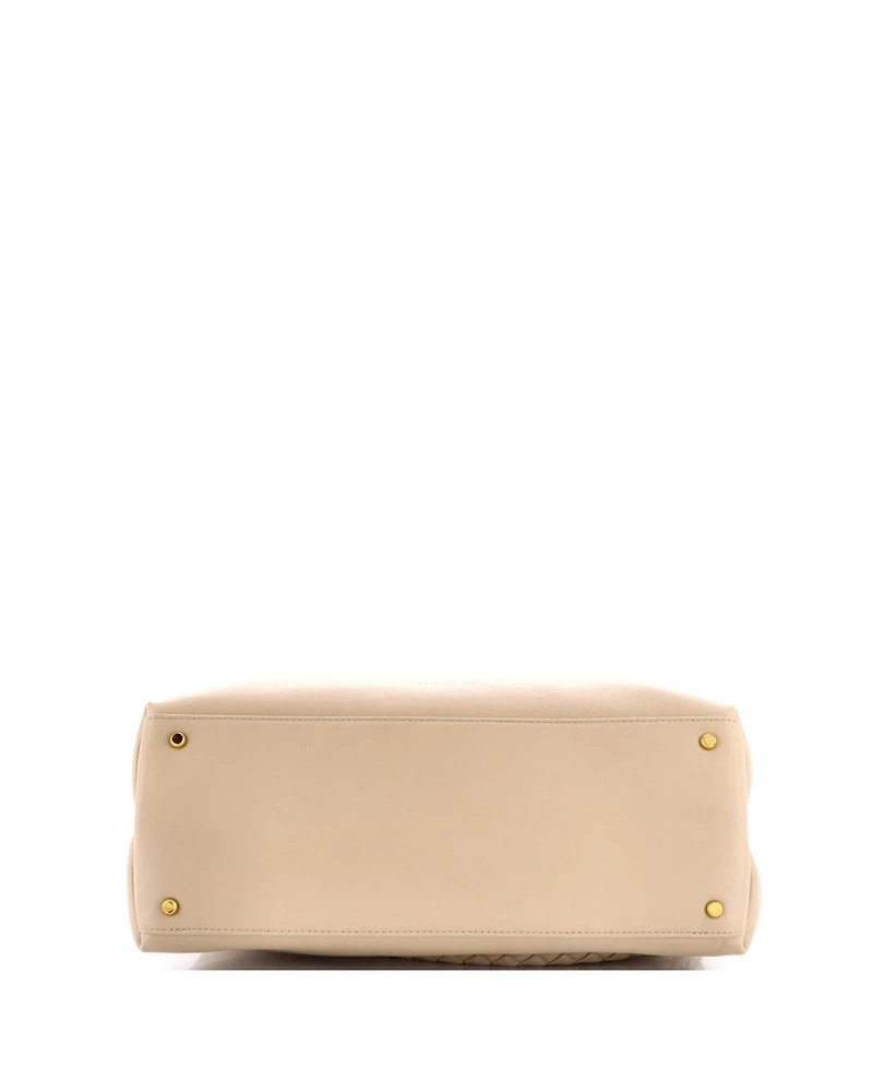 Pre-Owned Bottega Veneta Medium Ciao Ciao Top Handle Bag Leather with Intrecciato Detail