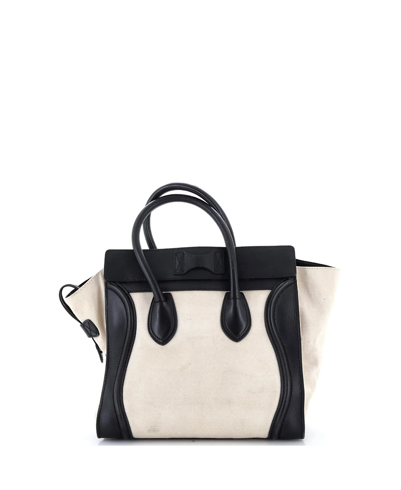 Pre-Owned Celine Micro Luggage Bag Canvas and Leather