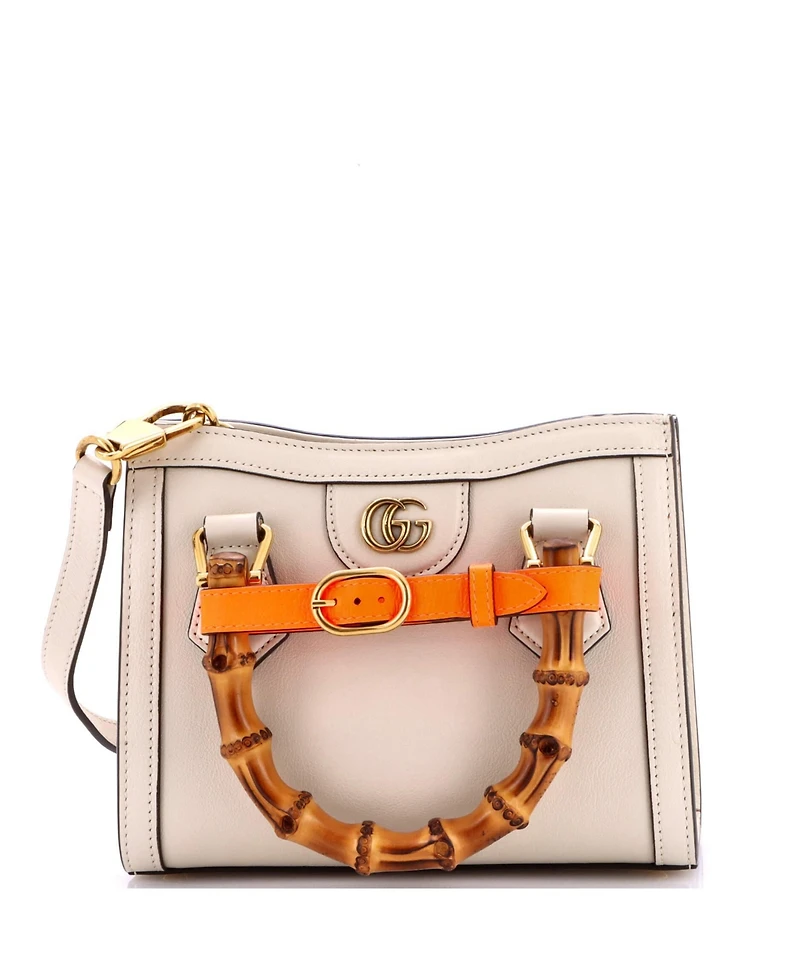Pre-Owned Gucci Mini Diana Nm Bamboo Handle Tote Leather