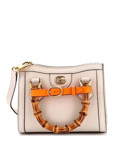 Pre-Owned Gucci Mini Diana Nm Bamboo Handle Tote Leather