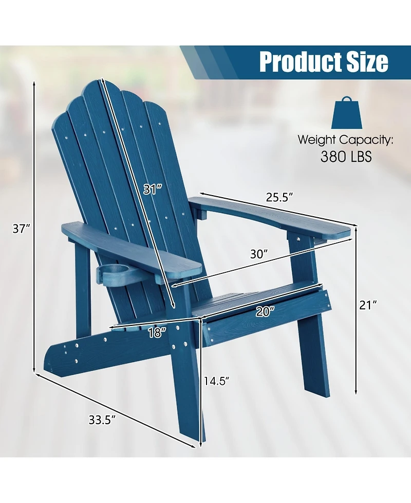Sugift 2 Piece Adirondack Chair Set with Adult and Kids Outdoor Chairs