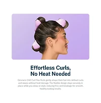 Gimme Beauty Chill Curl Heatless Flex Rods Gentle and Bendable Hair Rods for Overnight Curls Snap Closure for Secure Hold Thick Hair, 4 Count