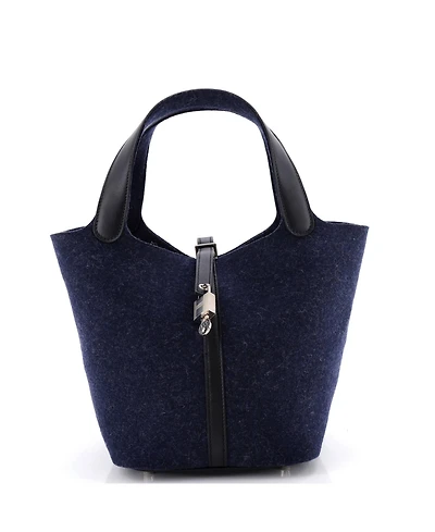 Pre-Owned HERMES Mm Picotin Lock Bag Felt with Leather