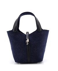 Pre-Owned HERMES Mm Picotin Lock Bag Felt with Leather