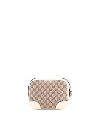Pre-Owned Gucci Mini Bree Disco Crossbody Bag Gg Canvas with Leather