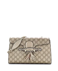 Pre-Owned Gucci Medium Emily Chain Flap Bag Guccissima Leather