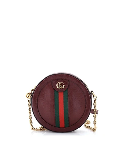 Pre-Owned Gucci Mini Ophidia Round Shoulder Bag Leather