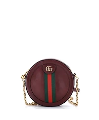 Pre-Owned Gucci Mini Ophidia Round Shoulder Bag Leather
