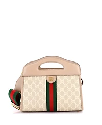 Pre-Owned Gucci Small Ophidia Cut Out Handle Bag Gg Coated Canvas with Leather