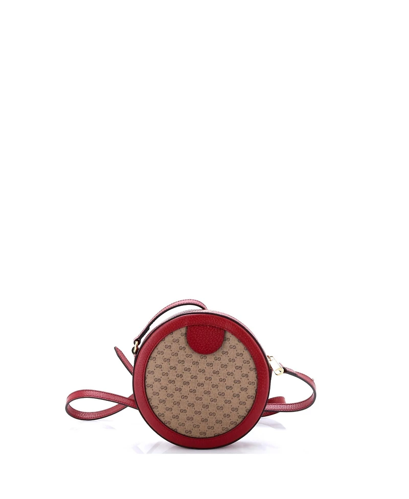 Pre-Owned Gucci Doraemon Round Shoulder Bag Printed Mini Gg Coated Canvas