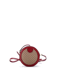 Pre-Owned Gucci Doraemon Round Shoulder Bag Printed Mini Gg Coated Canvas