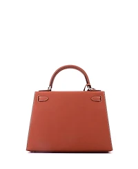 Pre-Owned HERMES Kelly 28 Handbag Brown Epsom with Palladium Hardware