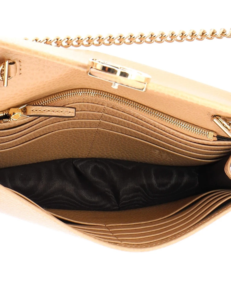 Pre-Owned Gucci Interlocking Wallet on Chain Leather