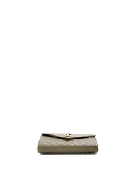 Pre-Owned Saint Laurent Medium Classic Monogram Chain Wallet Mixed Matelasse Leather