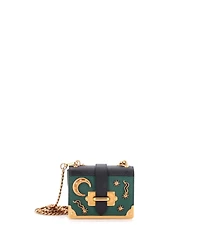 Pre-Owned Prada Micro Cahier Crossbody Bag Embellished Leather