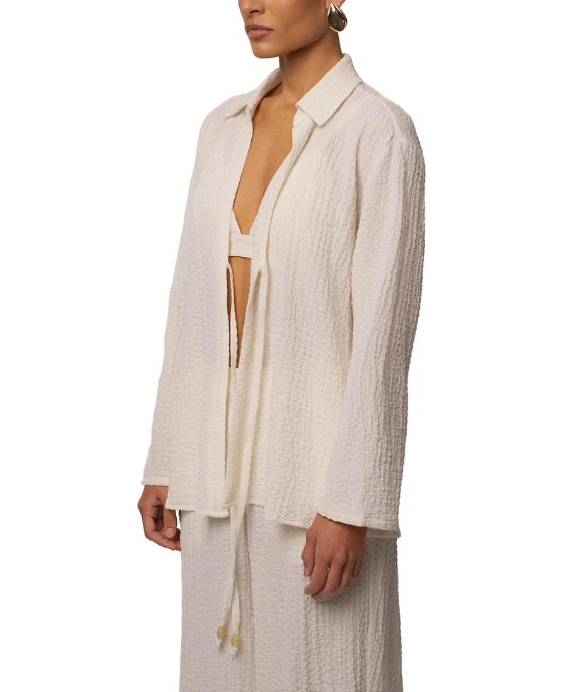 Jluxlabel Women's Unwind Tie-Front Blouse