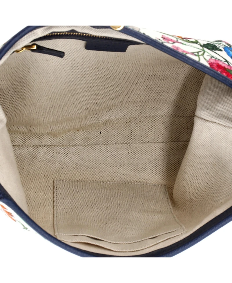 Pre-Owned Gucci Medium Jackie Hobo Flora Canvas with Leather