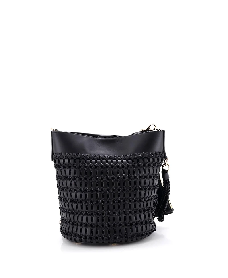 Pre-Owned Salvatore Ferragamo The Studio Bucket Bag Woven Leather