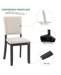 Streamdale Furniture Modern Minimalist Padded Dining Chairs Set of 4