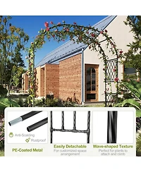 gaomon 90.5" Garden Arbor, with Planter Boxes, Metal Arch Trellis for Climbing Plants