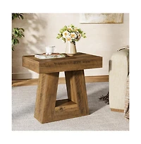 Slickblue 2-Tier Narrow End Table with Trapezoid Base