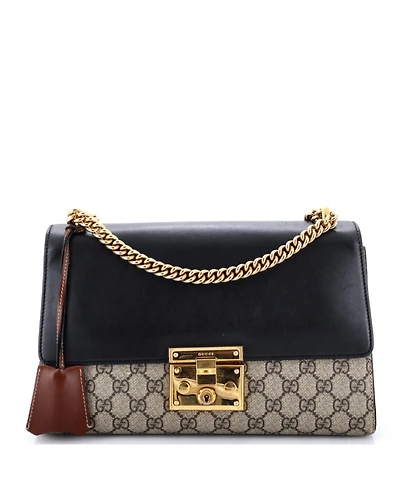 Pre-Owned Gucci Medium Padlock Shoulder Bag Gg Coated Canvas and Leather