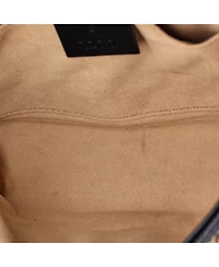 Pre-Owned Gucci Mini Gg Marmont Flap Bag Diagonal Quilted Gg Canvas with Leather