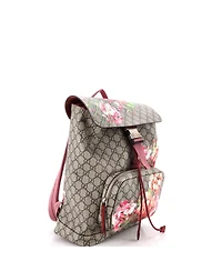 Pre-Owned Gucci Medium Buckle Backpack Blooms Print Gg Coated Canvas