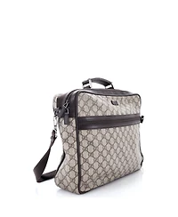 Pre-Owned Gucci Large Front Zip Camera Bag Gg Coated Canvas