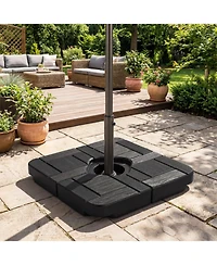 Sugift 4-Piece Cantilever Offset Patio Umbrella Base 188 lb Stackable Weight Plates