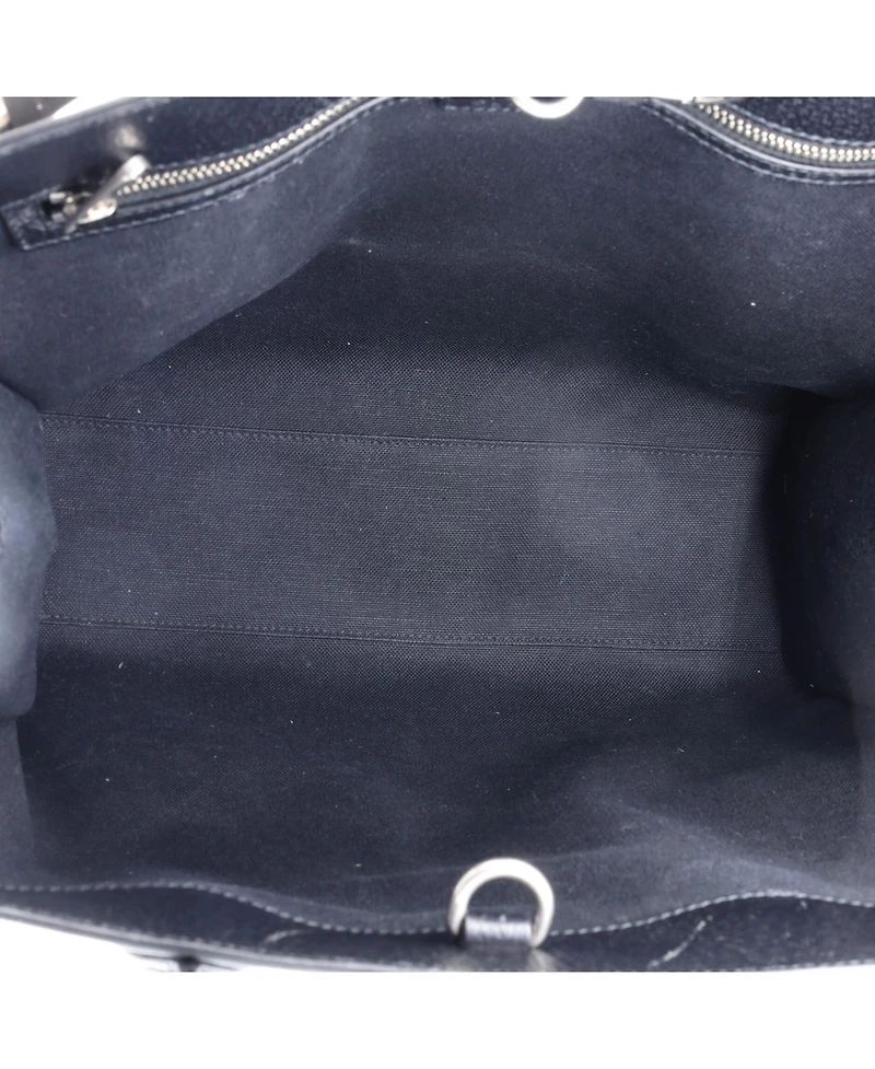Pre-Owned Gucci Tall Interlocking G Patch Web Strap Convertible Tote Printed Gg Coated Canvas