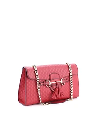 Pre-Owned Gucci Medium Emily Chain Flap Bag Microguccissima Leather