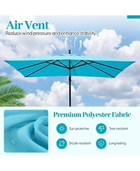 Sugift 8 x 8 ft Square Offset Cantilever Patio Umbrella with 360 Rotation and Crank Lift