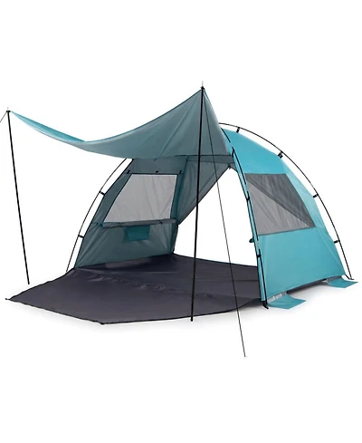 Sugift Beach Tent Sun Shelter with Extended Floor Mesh Vent Windows and Carry Bag