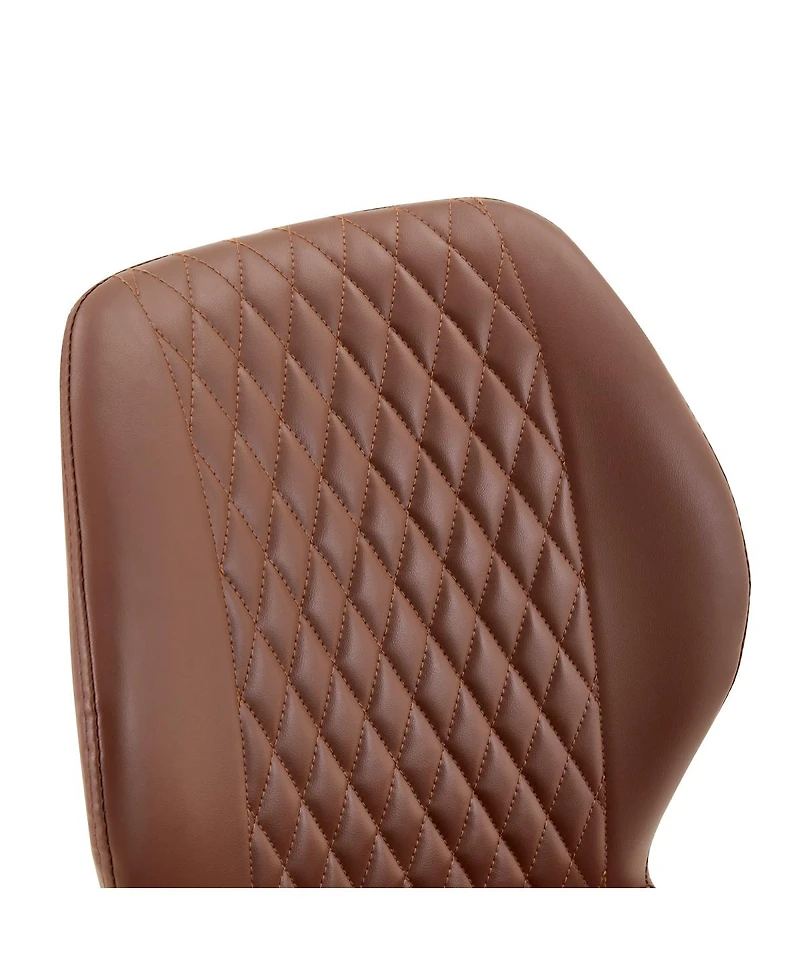 Streamdale Furniture Set of 4 Modern Diamond-Quilted Pu Dining Chairs with Metal Legs