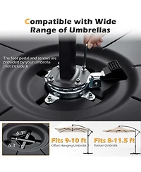 Sugift Cantilever Patio Umbrella Base 220 lb Water and Sand Fillable Weighted Stand